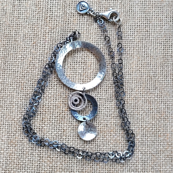 SILPADA | Three Disk Swirl Hammered Pendant Necklace - Picture 4 of 6